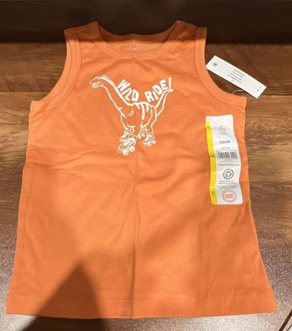 Wonder Nation Toddler Boys Wild Ride Dinosaur Tank Top Apricot Pie Size 3T